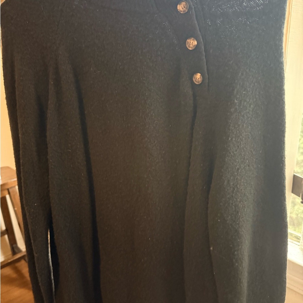J. Crew Black Button-Front Women's Sweater wools blend size S